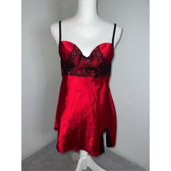 Apt 9 Black Red Slip Dress Women’s Nightgown Medium - Picture 1 of 10